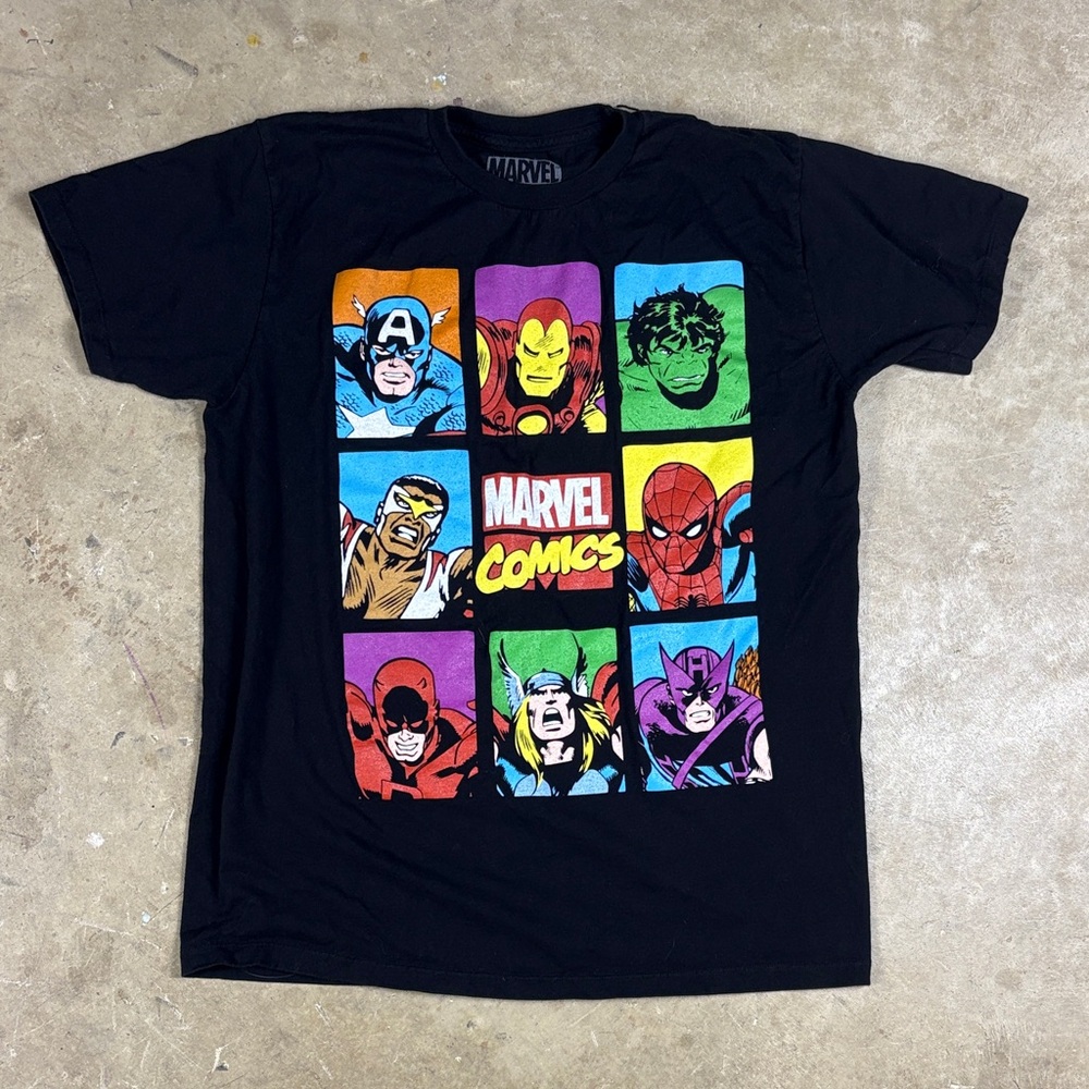 Marvel Comics Superhero Grid T-Shirt Large